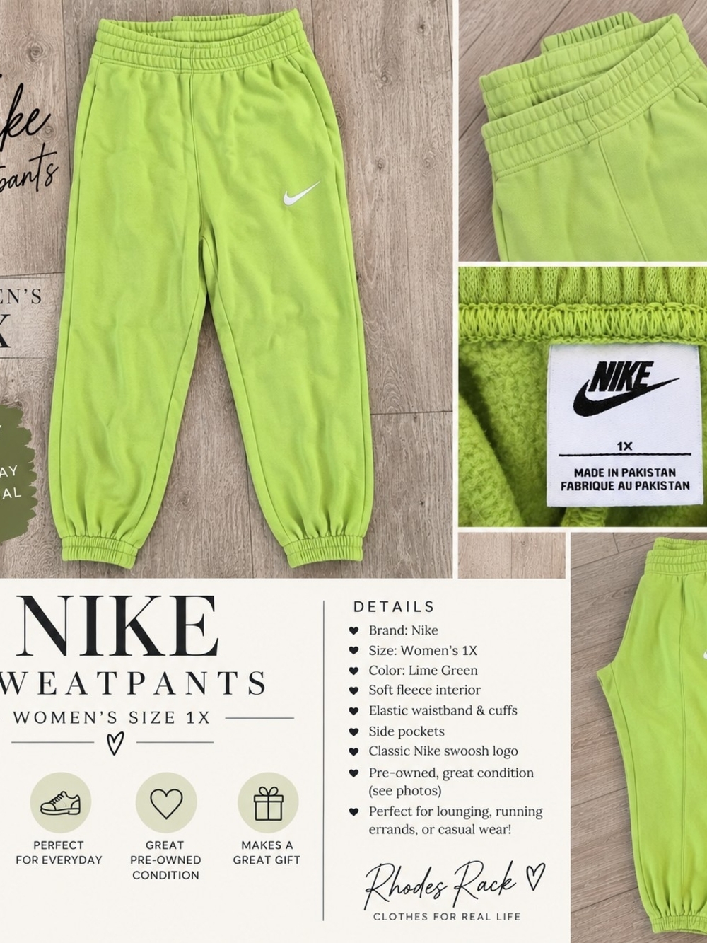 Nike Kids Lime Green Fleece Joggers